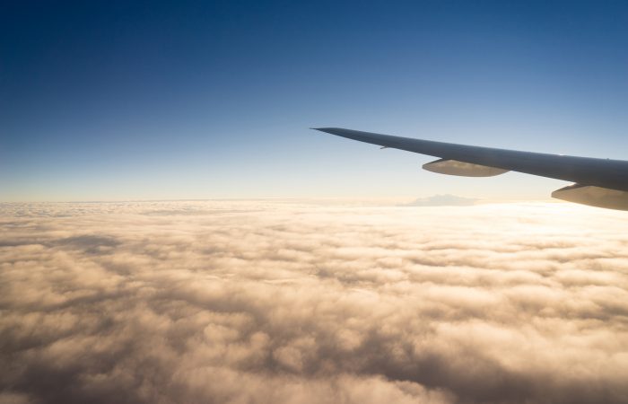 Airplane Wing in Flight from window